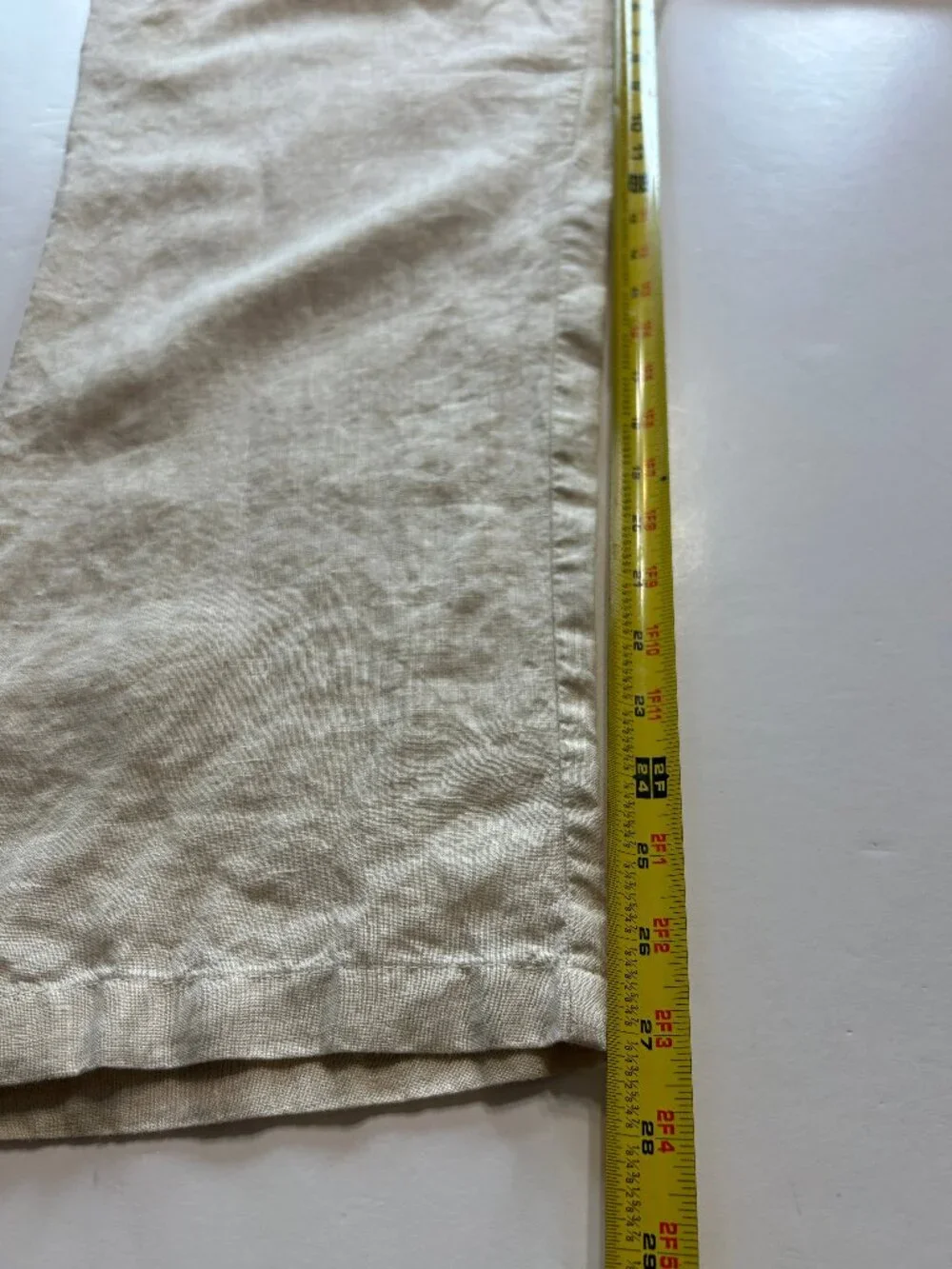 100% Linen Pants Men 38x32 Natural Oatmeal Beige WideLeg Relaxed Coastal Grandpa